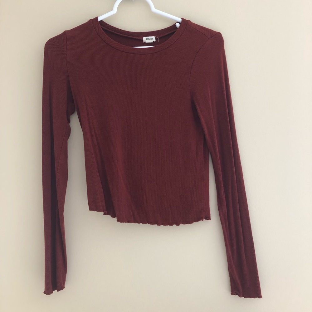 Rust red, Garage long sleeve top, Small